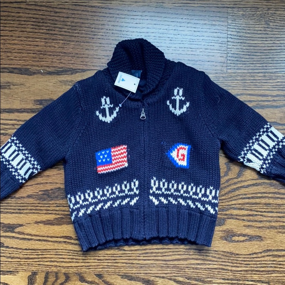 Gap 6-12 months nautical zip up sweater
